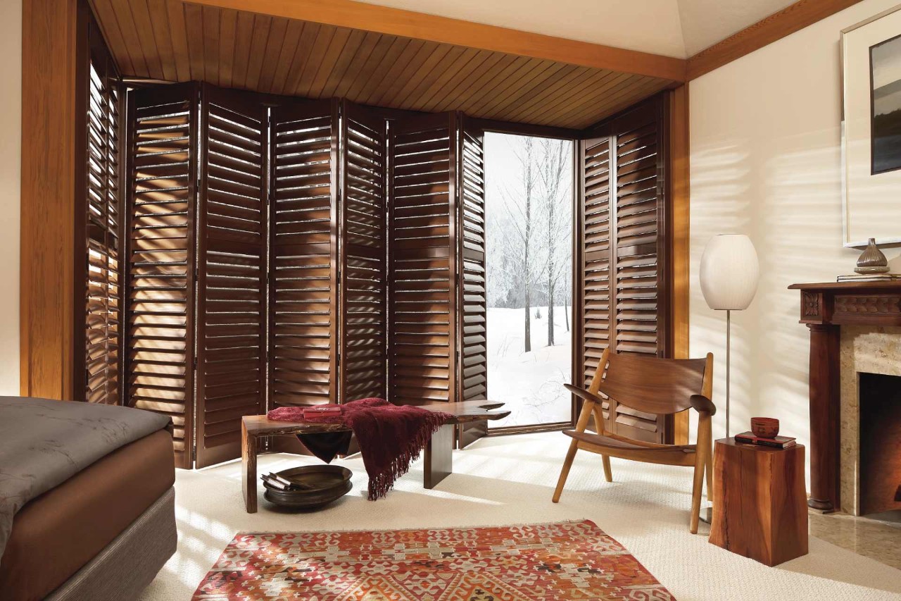 A gorgeous eclectic living room with Hunter Douglas shutters near Key West, Florida (FL)